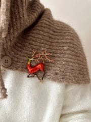 Yeni Yıl Geyik Broş(Turuncu)