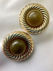 Marka Model Vintage Küpe(Soft Yeşil)