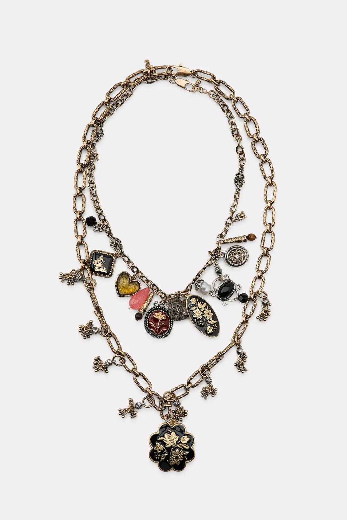 Marka Model 2’li Mineli Charmlı Kolye