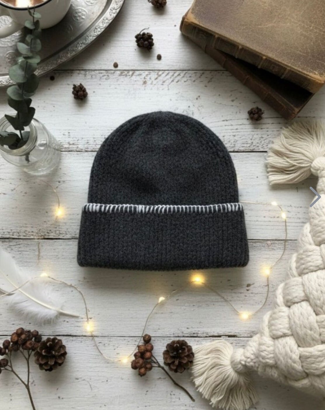 Sarmal İp Geçişli Kadın Bere(Gri)