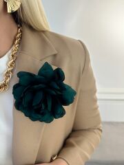 Saten Gül Broş(Yeşil)