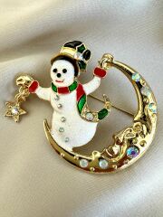 Yeni Yıl Kardan Adam Broş