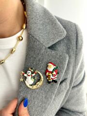 Yeni Yıl Kardan Adam Broş