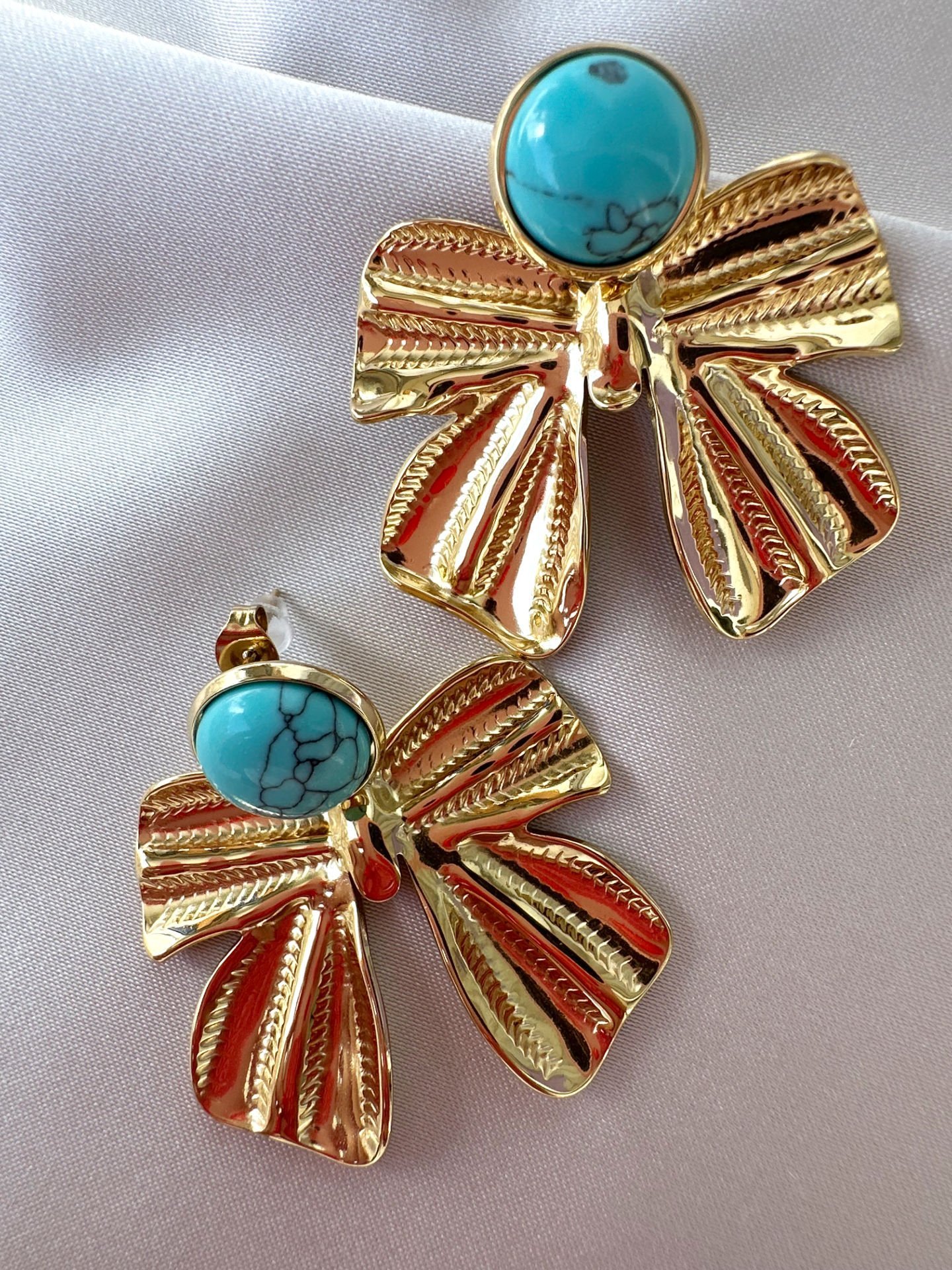 Çelik Firuze Fiyonk Küpe