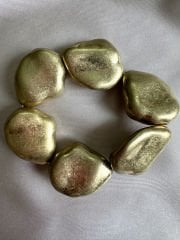 Mat Asimetrik Taşlı Bileklik(Gold)