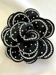 Taşlı Gül Broş(Beyaz Taşlı)