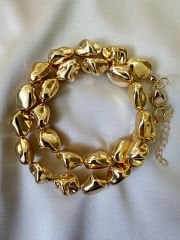 Sıralı Asimetrik Gold Kolye