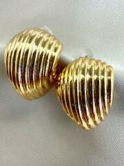 Altın Kaplama Kıvrımlı Küpe(Gold)