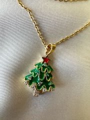 Çelik Yeni Yıl Ağaç Kolye