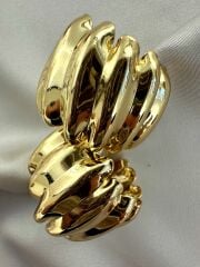 Marka Model Tırtıklı Küpe(Gold)