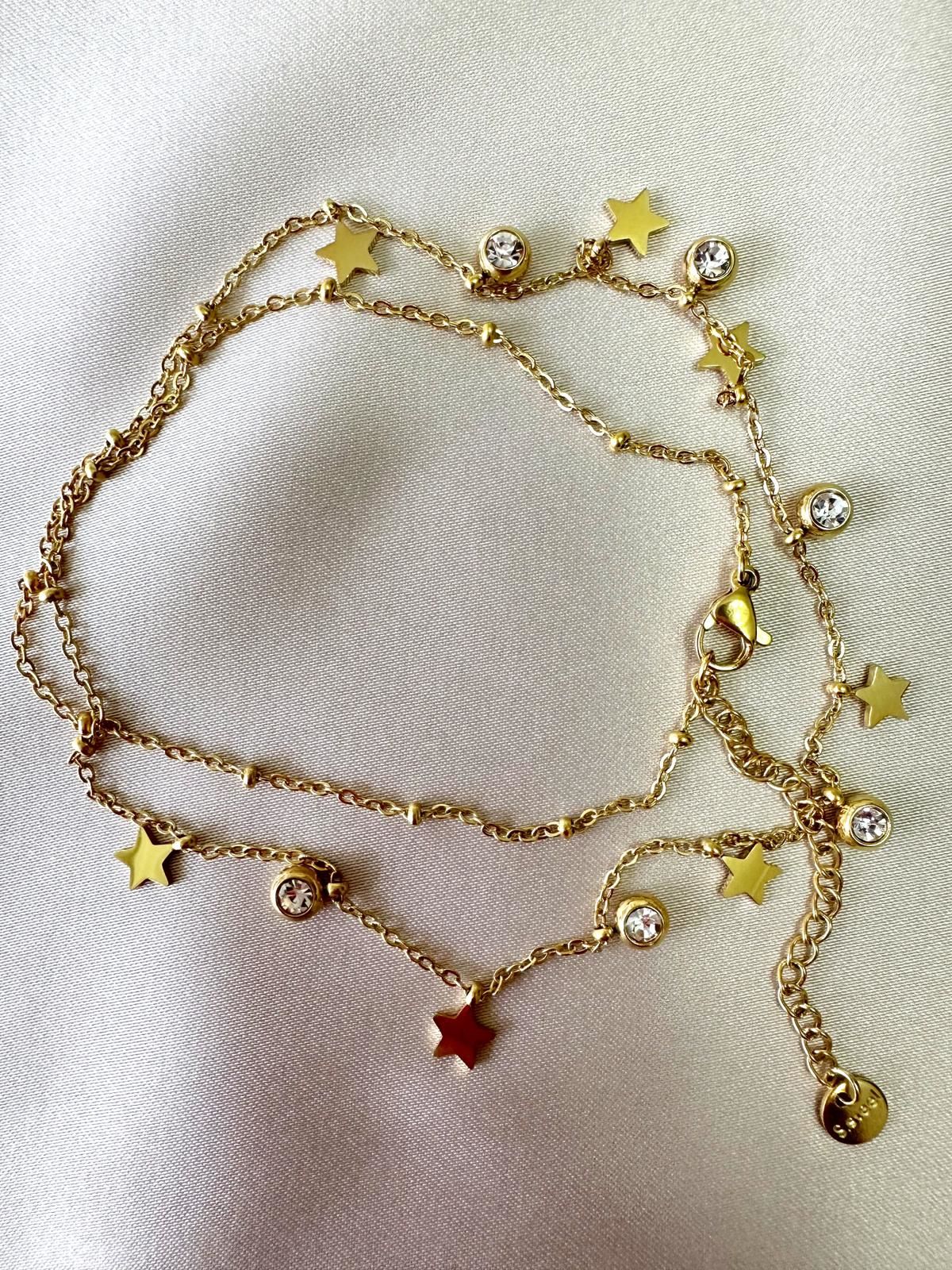 Çelik Yıldız Sallantılı Pul Kolye