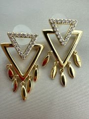 Özel Seri Üçgen Sallantılı Küpe(Gold)