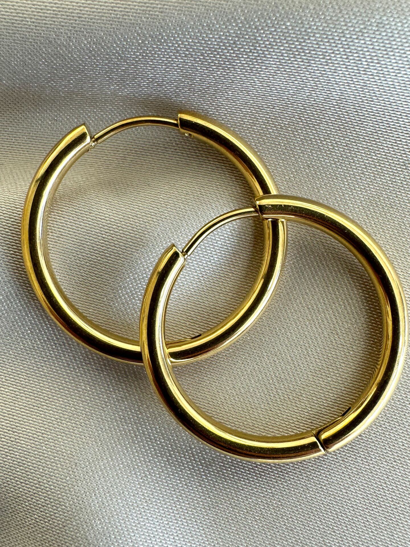 Çelik Basic Halka Küpe(Gold)