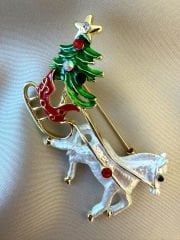 Yeni Yıl Kızaklı Broş