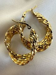 Çelik Gold Burgu Küpe