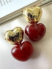 Marka Model Kalp Küpe(Bordo)