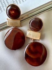 Marka Model Sallantılı Küpe(Kahve)