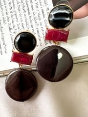 Marka Model Sallantılı Küpe(Siyah)