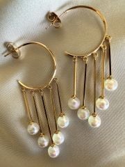 Özel Seri Opal Taşlı Sallantılı Küpe