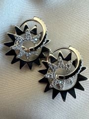 Özel Seri Silver Güneş Charmlı Küpe