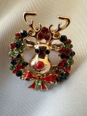 Yeni Yıl Fiyonklu Geyik Broş