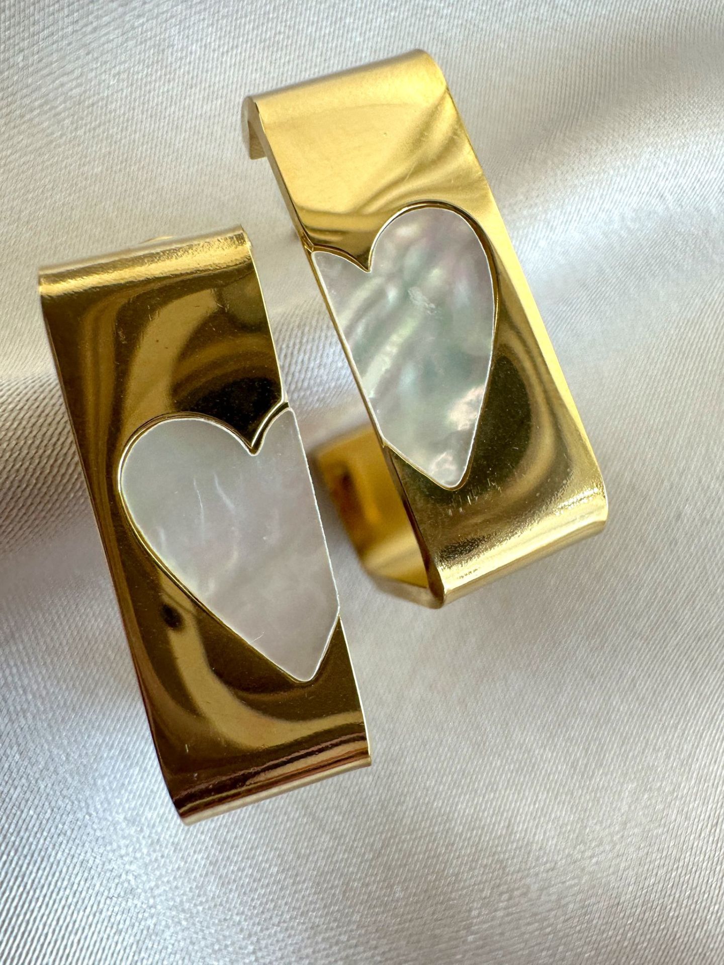 Çelik Gold Kalp Küpe