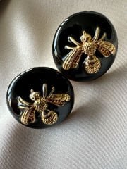 Marka Model Siyah Mineli Arı Küpe