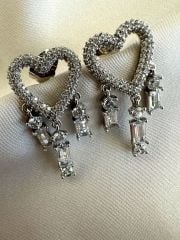 Özel Seri Baget Taşlı Kalp Küpe