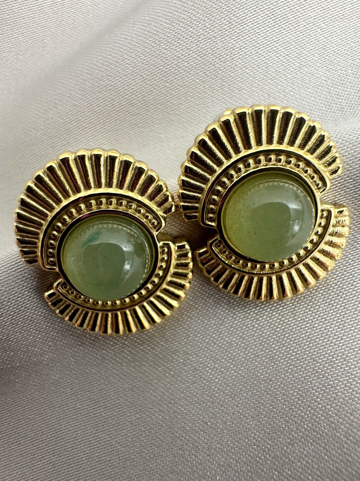 Çelik Vintage Küpe(Yeşil)