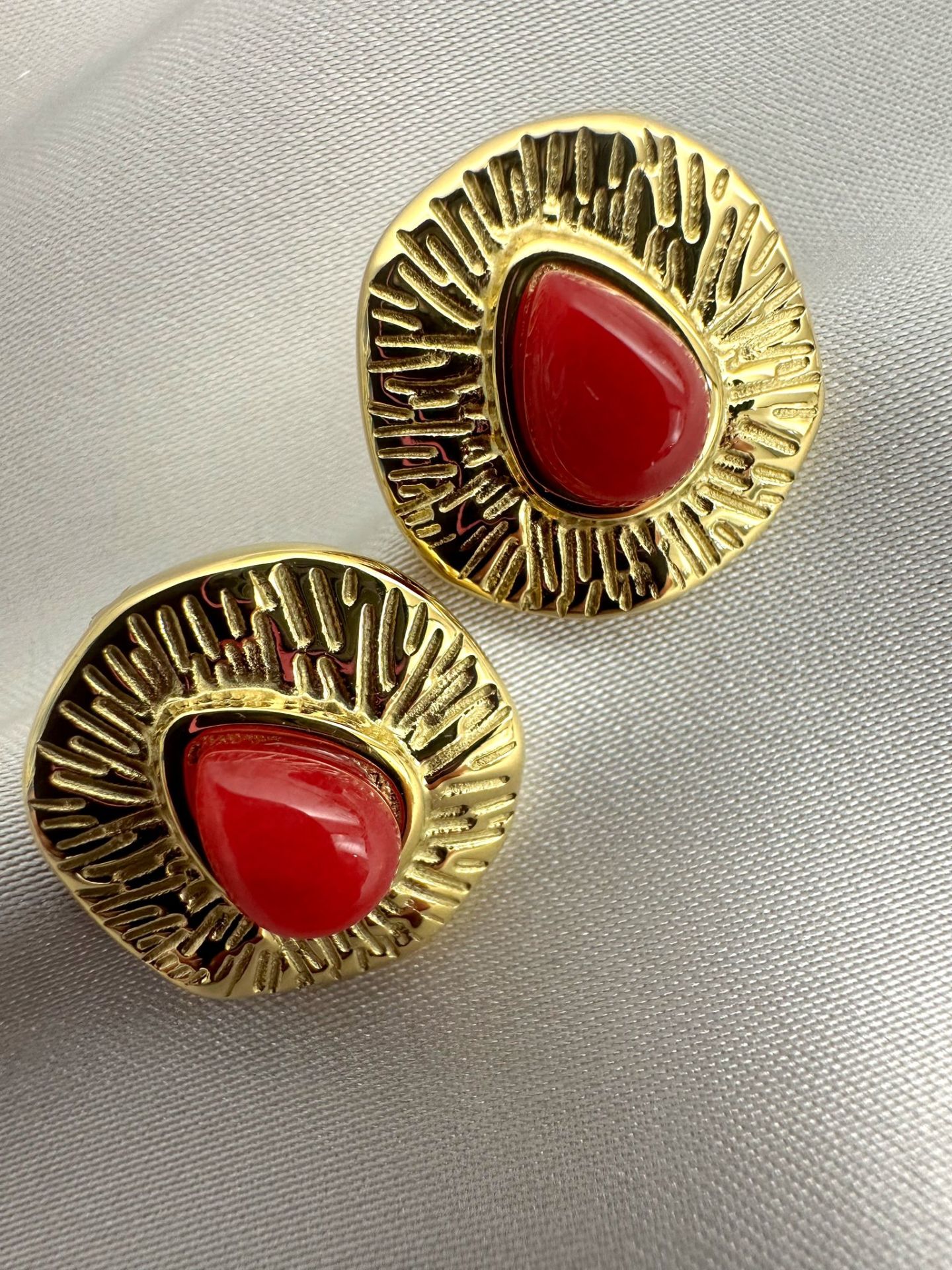 Çelik Ezme Plaka Küpe(Bordo)