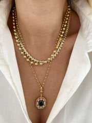 14K Altın Kaplama Topçuklu Serenay Kolye