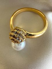 Özel Seri İncili Sarmal Yüzük(Gold)