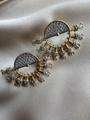 14K Altın Kaplama Yarım Güneş Küpe