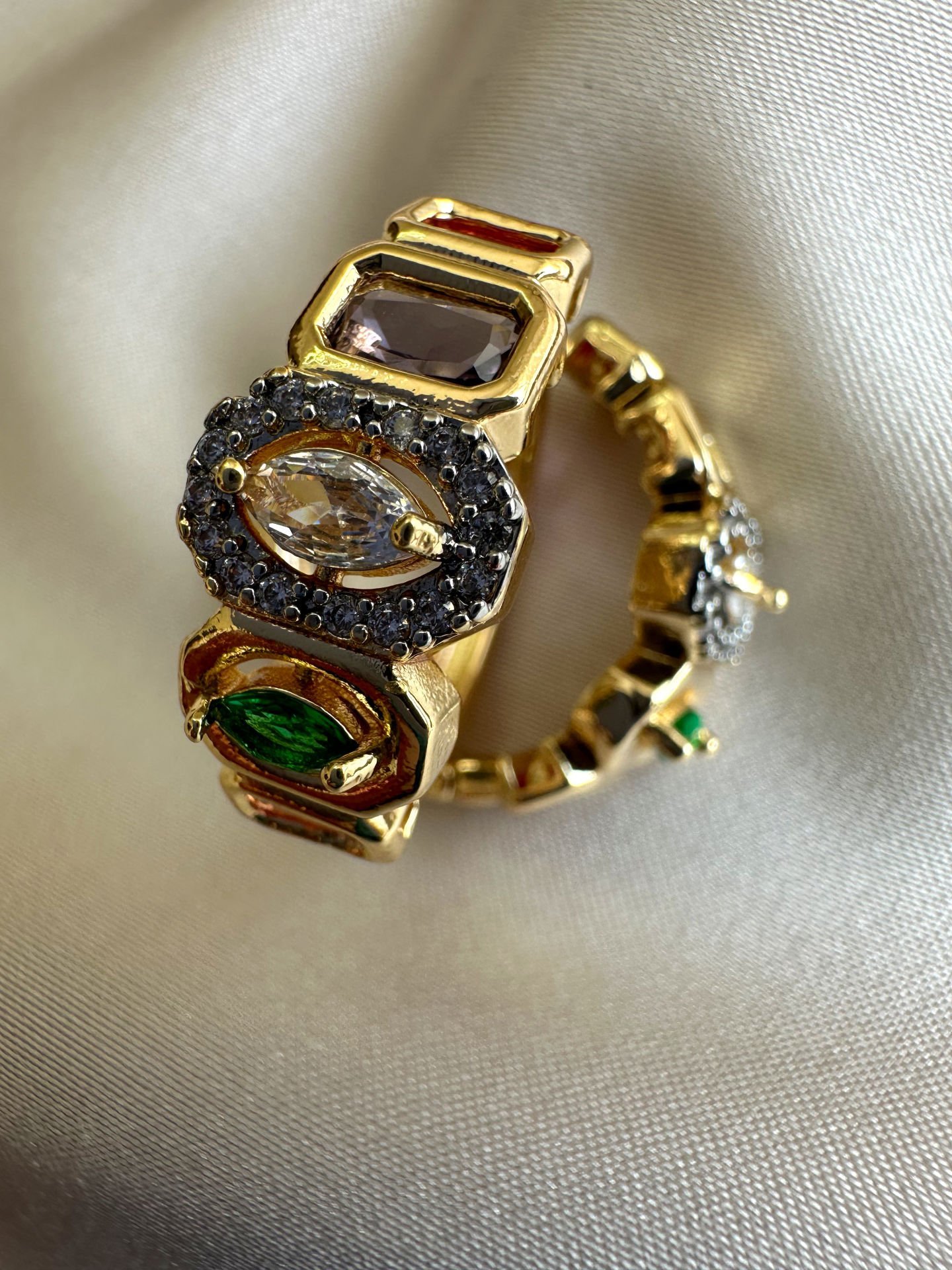 14K Altın Kaplama Renkli Halka Küpe