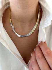 14K Altı Kaplama Mix Renk Tasarım Kolye