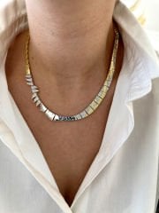 14K Altı Kaplama Mix Renk Tasarım Kolye