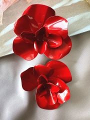 Marka Model Kırmızı Gül Küpe