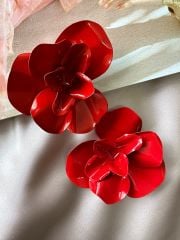 Marka Model Kırmızı Gül Küpe